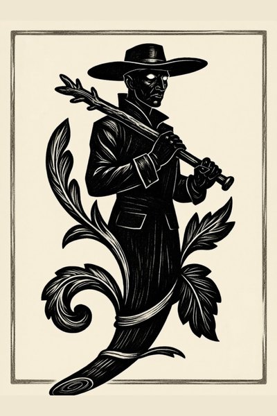 The card is born a bare woodcut